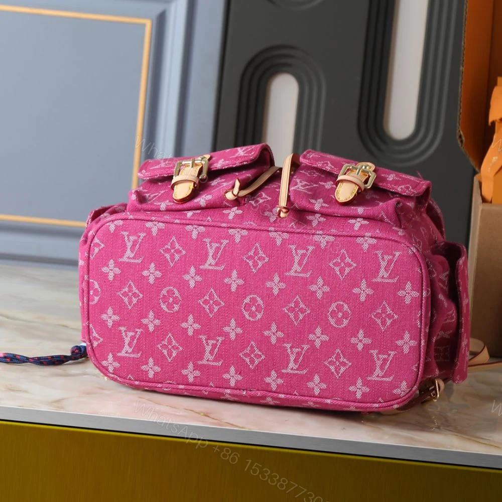 View 5 of Louis Vuitton Montsouris Cargo Backpack Pink Denim 32Cm