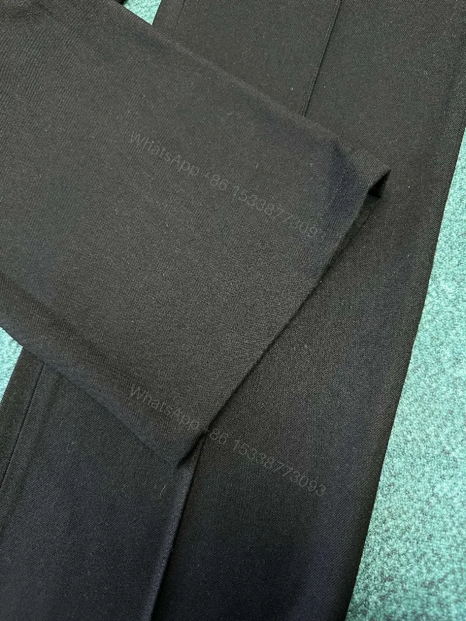 View 2 of Lux Black Tailored Pants with Subtle Monogram, Everyday Style