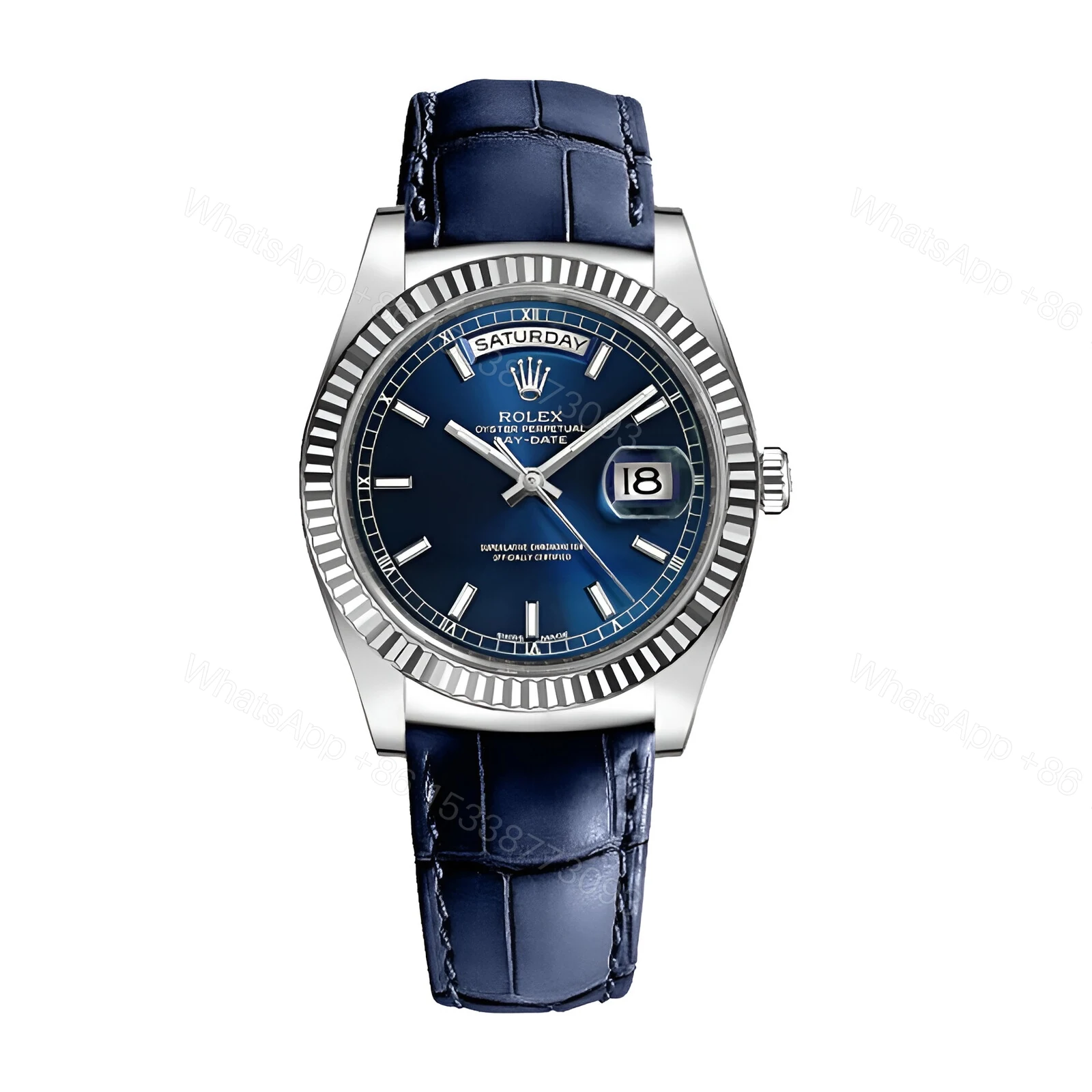 Rolex Day-Date 118139-0004 V5 Stainless Steel Blue Dial Replica — view 1