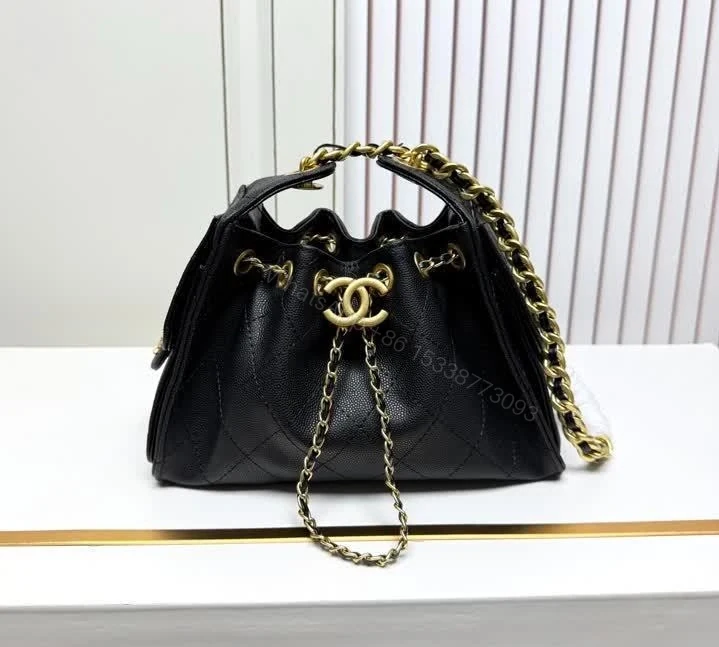 View 2 of Chanel 25 Mini Hobo Bag in Black Caviar Leather CH2522