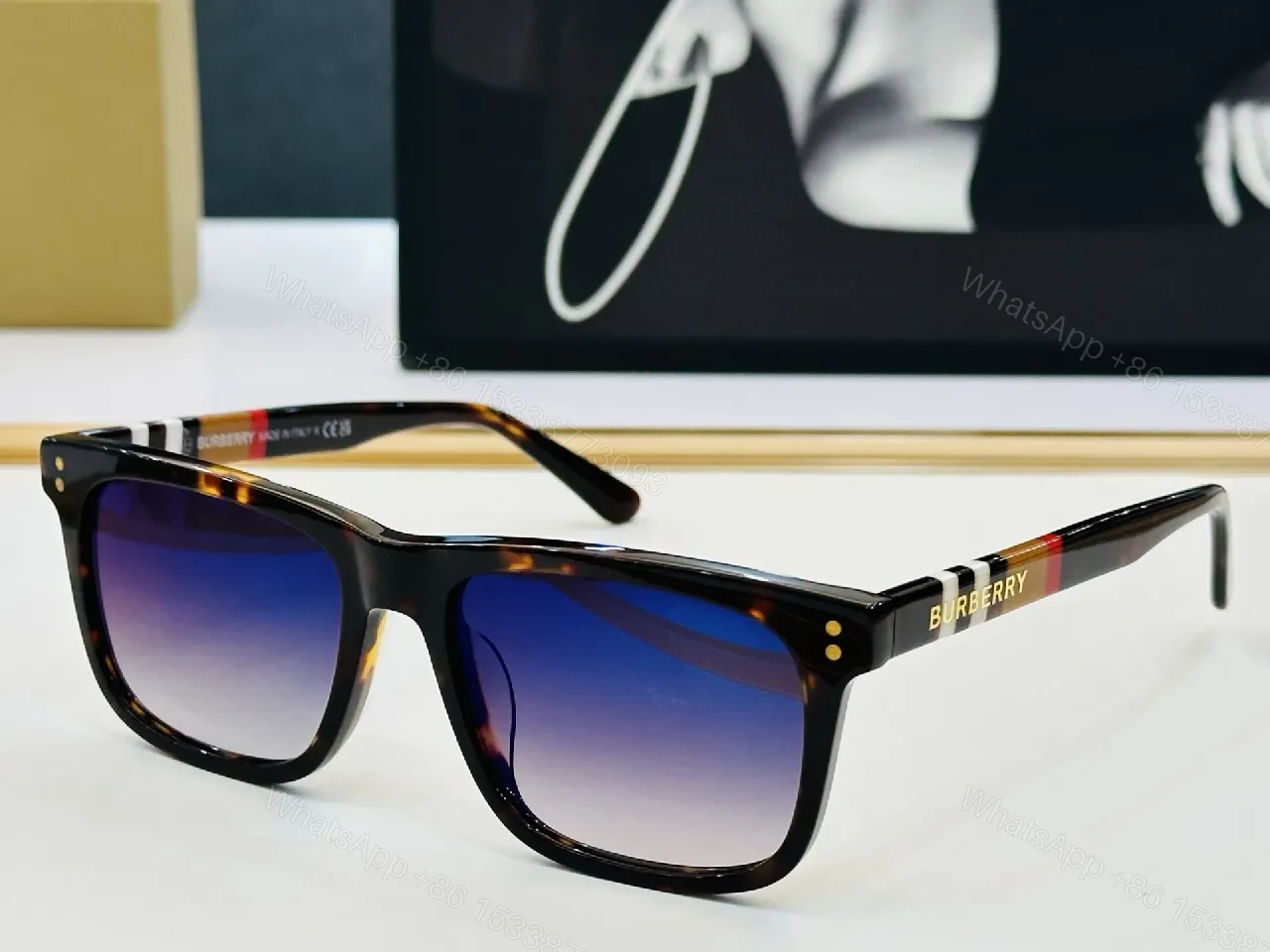 View 8 of Statement Sunglasses: Black Acetate, Gradient Lenses, Designer-Inspired Details