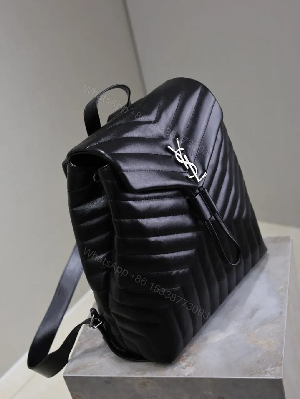 View 4 of Structured Quilted Backpack with Luxe Texture - City-Ready, Durable