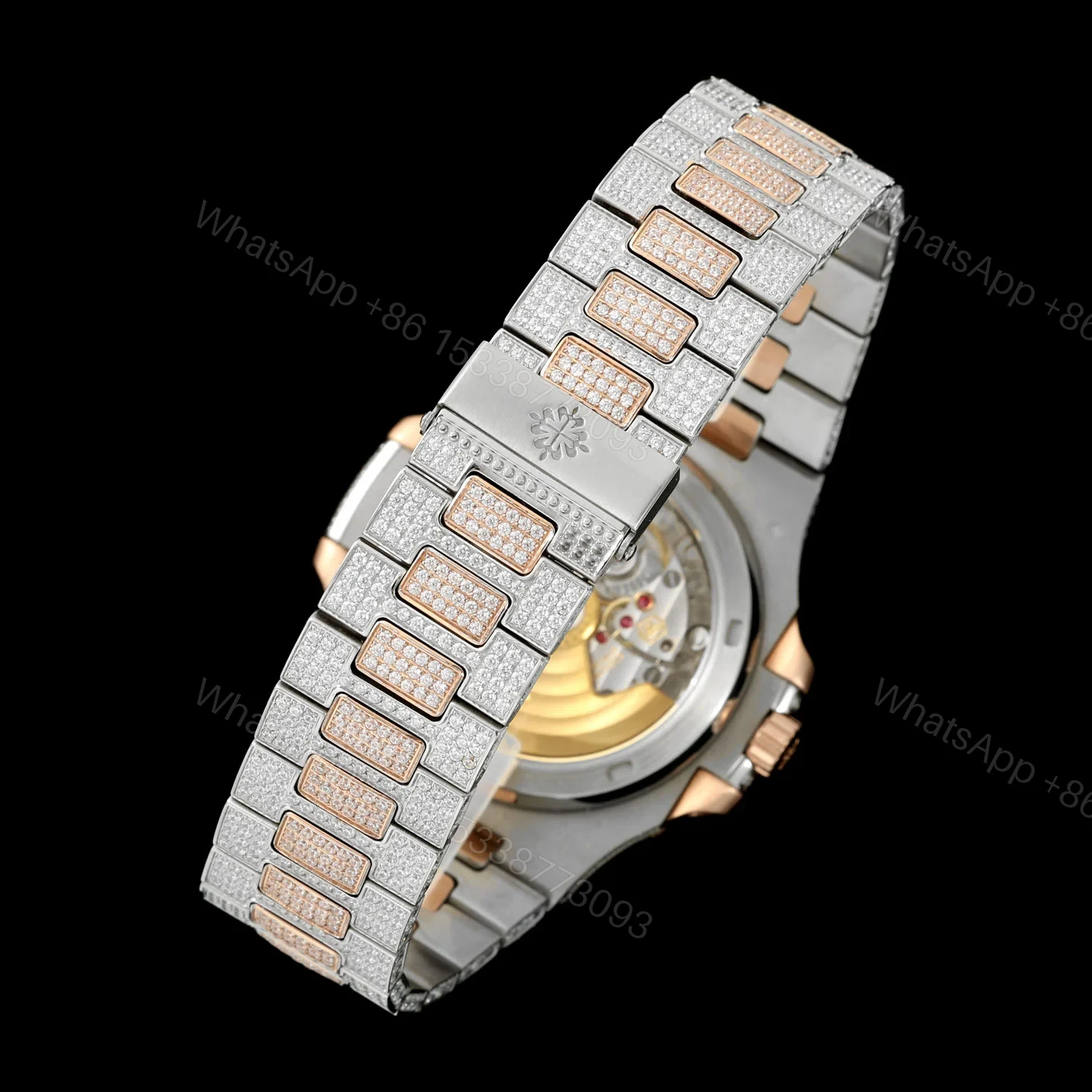 View 6 of Patek Philippe Nautilus 5711 BD1 Full Diamond Pavé Watch 40mm Premium Edition AMG-PP-BD1-5711-2600-PREMIUM
