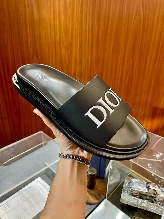 Bold DIOR Leather Slide: Luxury Comfort Slide Footwear — view 1