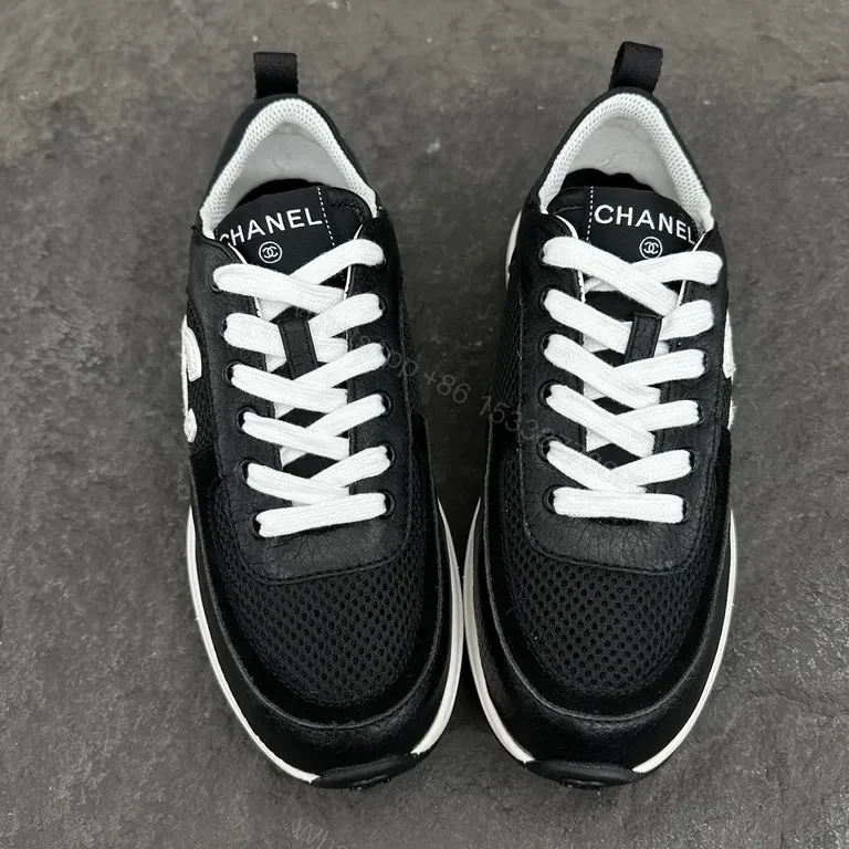 View 8 of Chanel-Inspired Trainer: Luxe Black Leather, Everyday Comfort