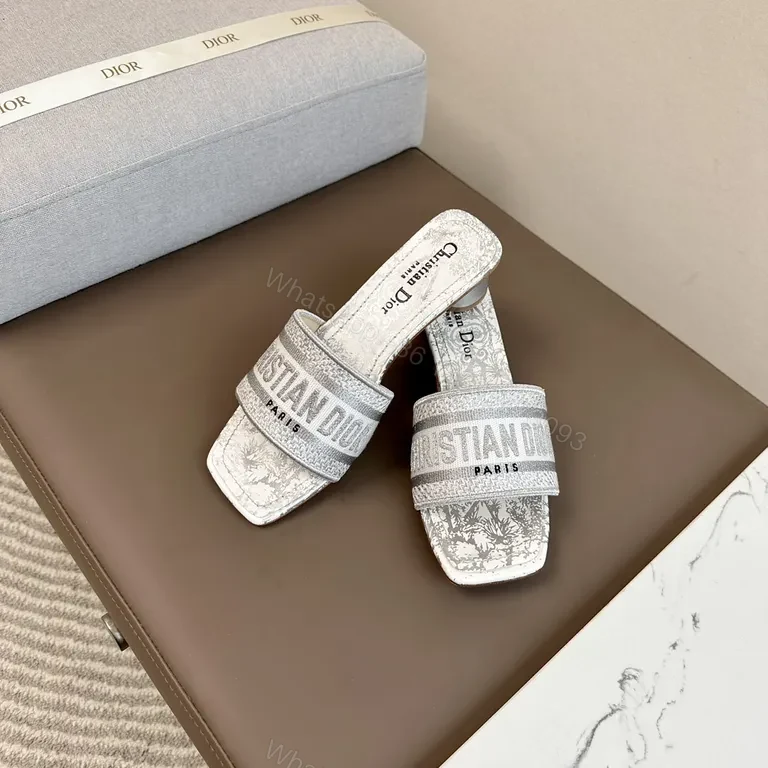 View 2 of Dior-Embossed Luxe Slides: All-Day Comfort & Style