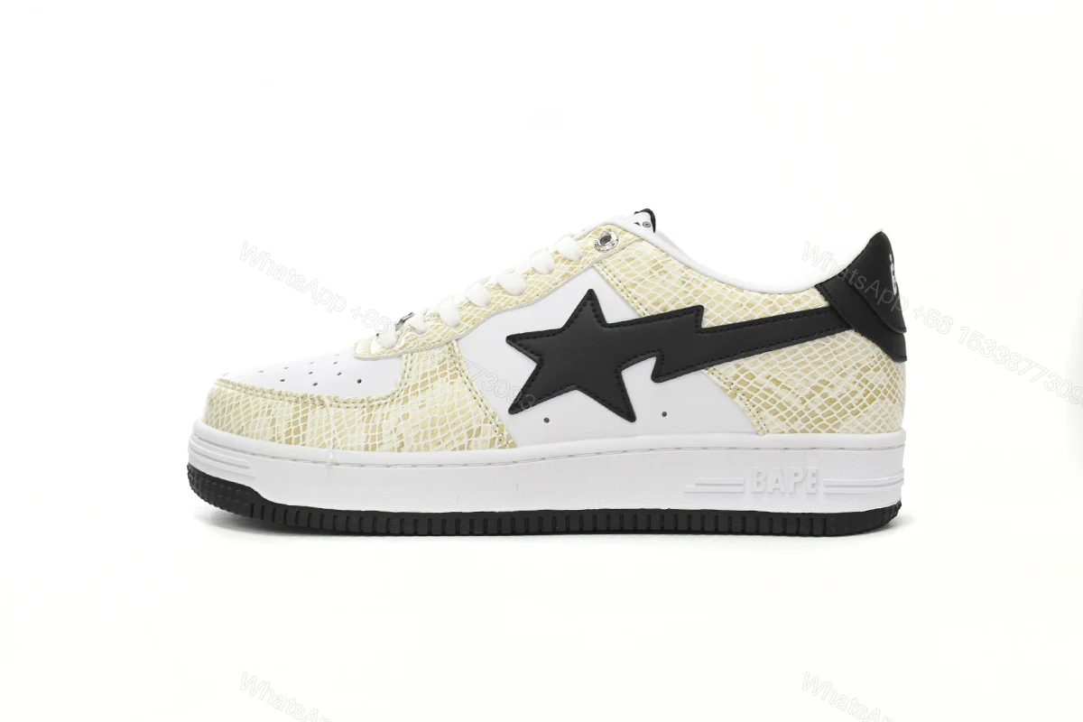View 10 of A Bathing Ape Bape Sta Low White Snake Skin Pattern 1I80 191 009