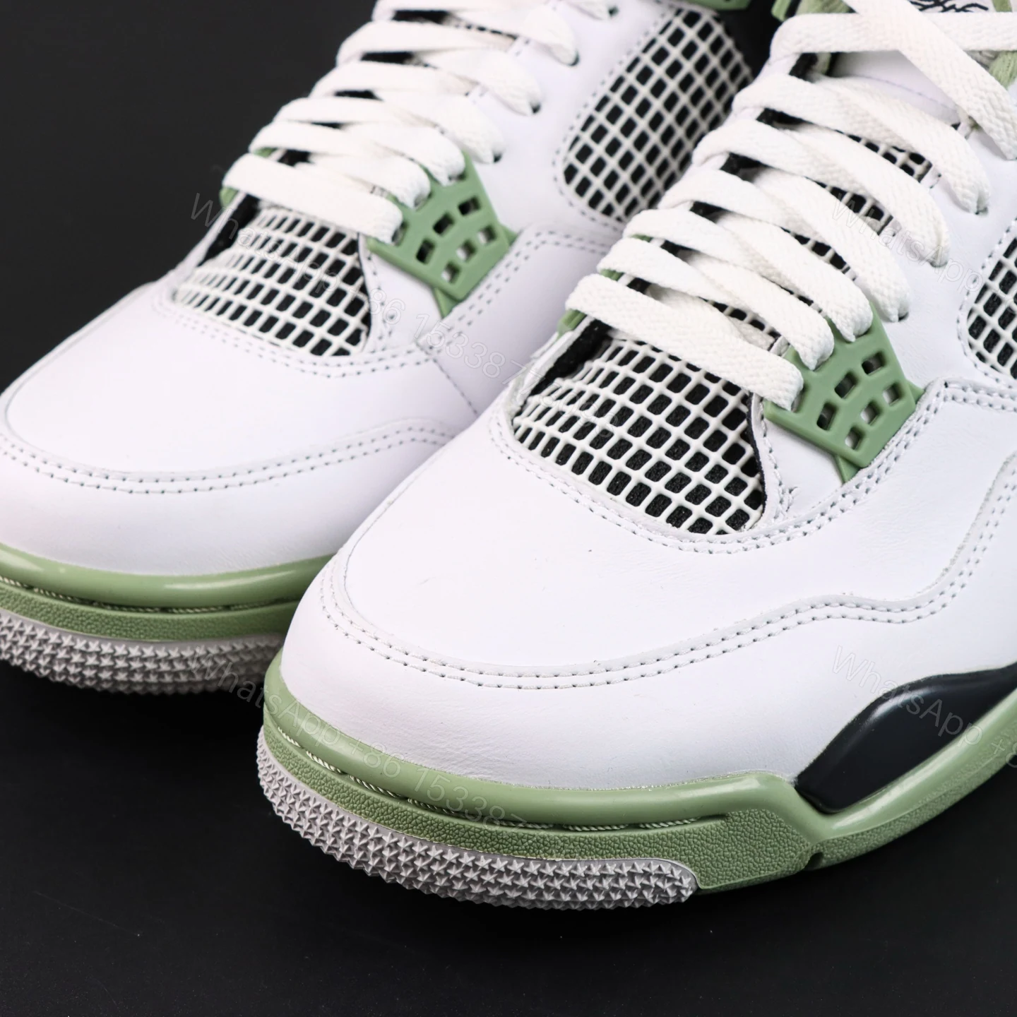 View 4 of Air Jordan 4 Retro “Seafoam” Oil Green​ Reps