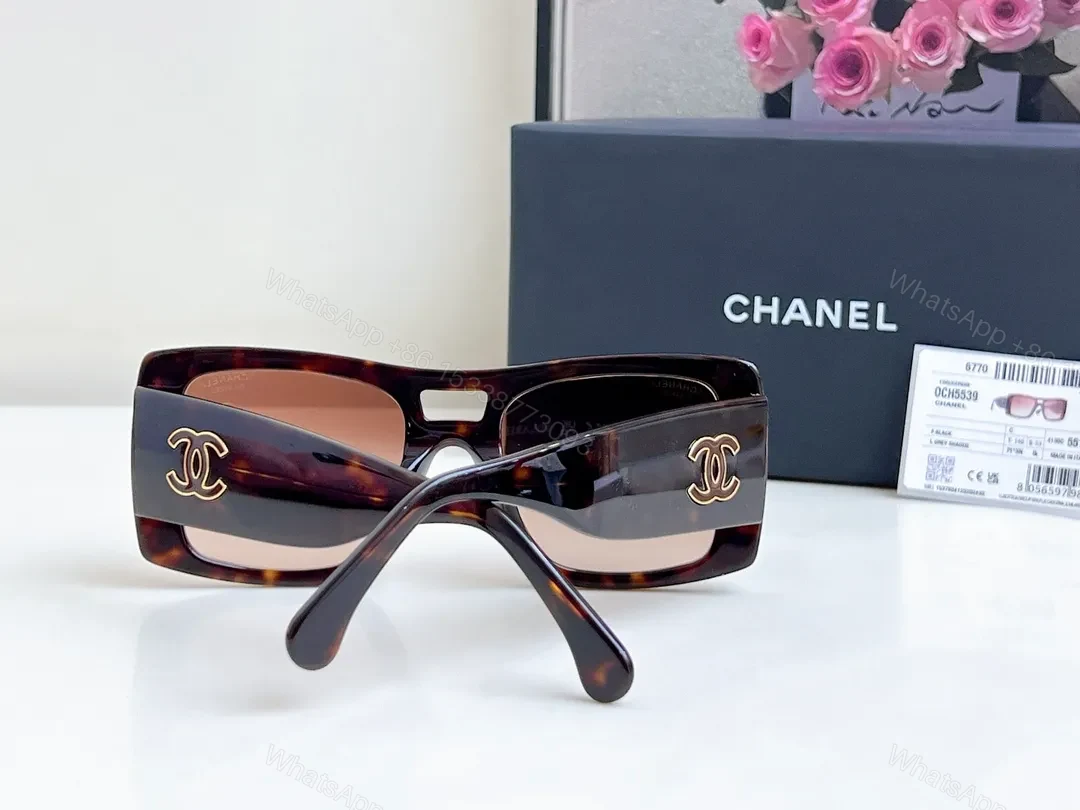 View 6 of Bold Tortoise Acetate Oversized Sunglasses with Gold Logo Details