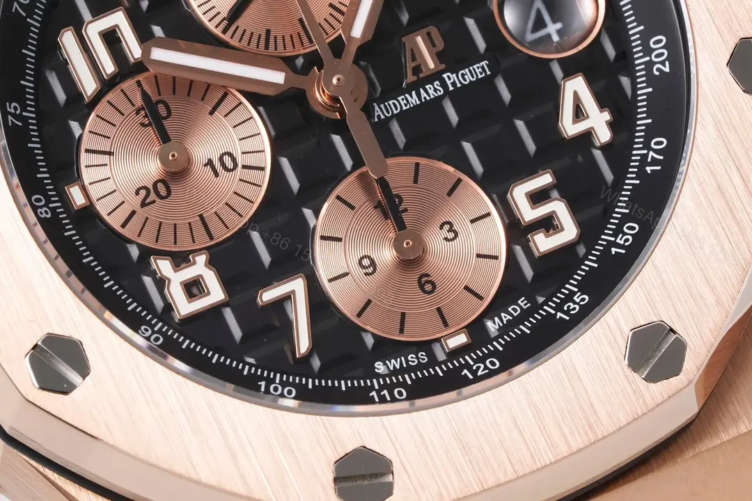 View 5 of JF Factory Audemars Piguet Royal Oak Offshore Rose Gold Bracelet Watch with Exclusive 4404 Chronograph Movement