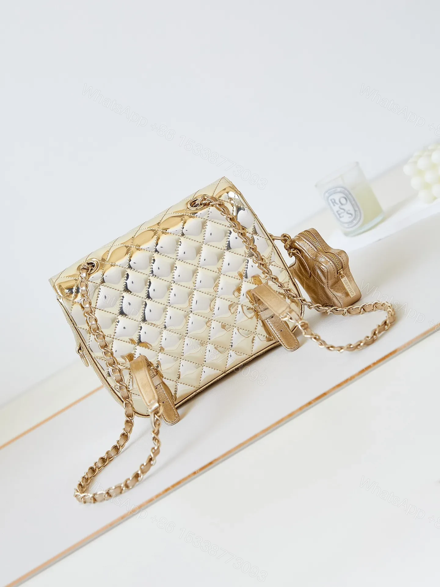 View 4 of Chanel 24C gold mirror star Bag