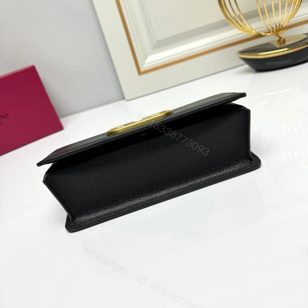 View 6 of VALENTINO GARAVANI VLOGO SIGNATURE GRAINY WALLET WITH CHAIN BLACK 22CM