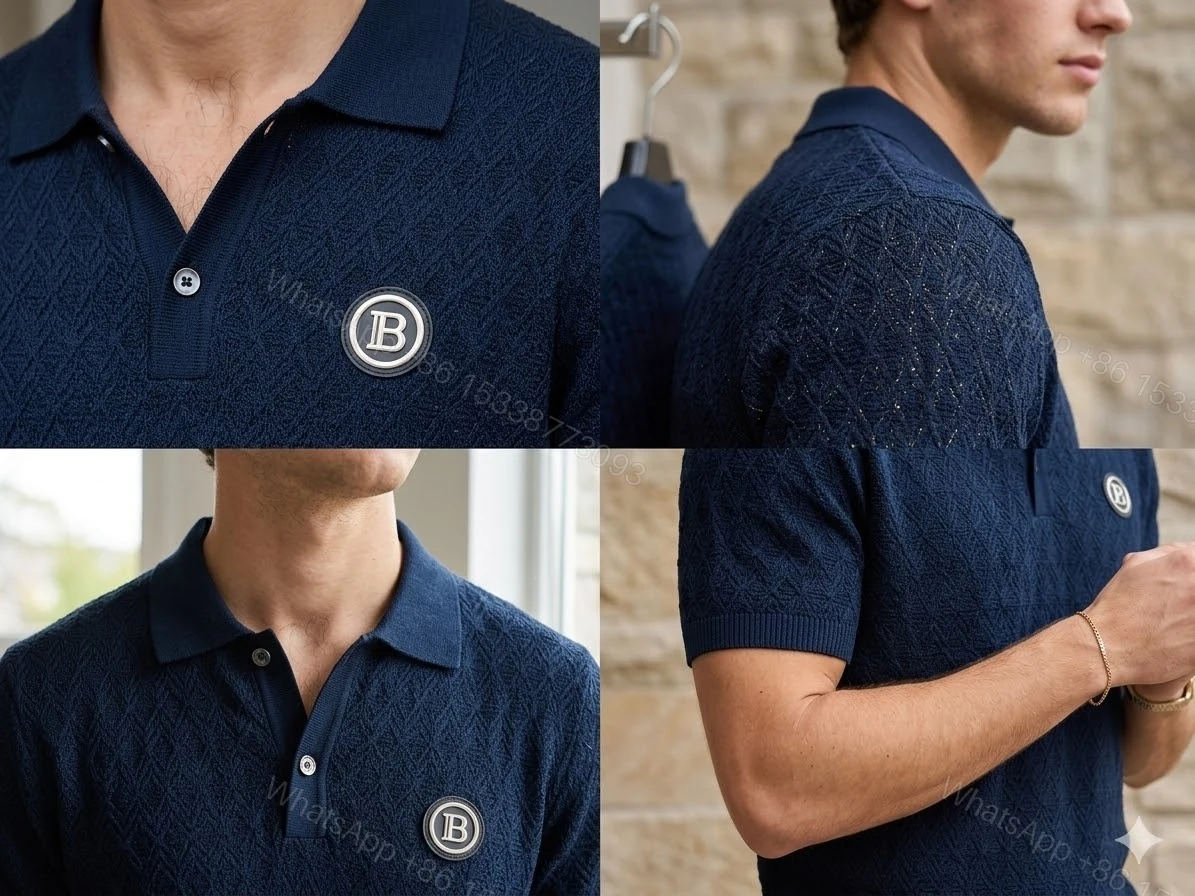 View 5 of FIRST COPY BALMAIN ORIGINAL SUMMER COLLAR POLO T-SHIRT