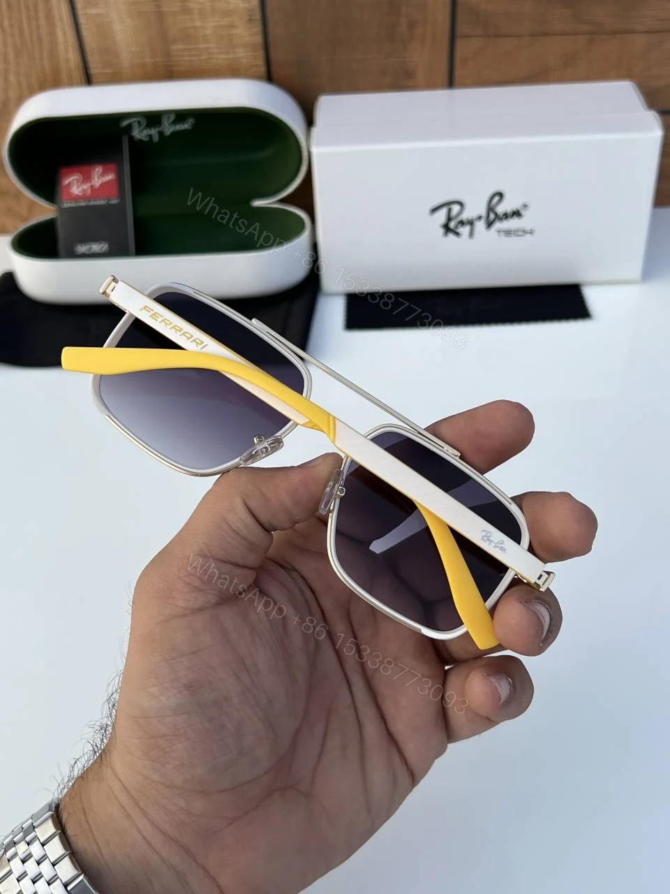 View 4 of First Copy RayBan 8830 Gold Yellow Sunglasses