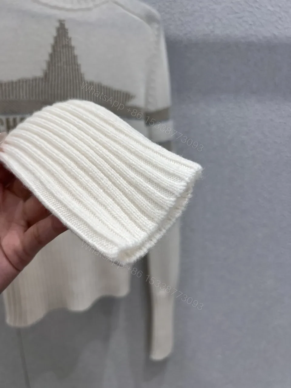 View 5 of Lux Star Knit: Premium Textured Crewneck Sweater