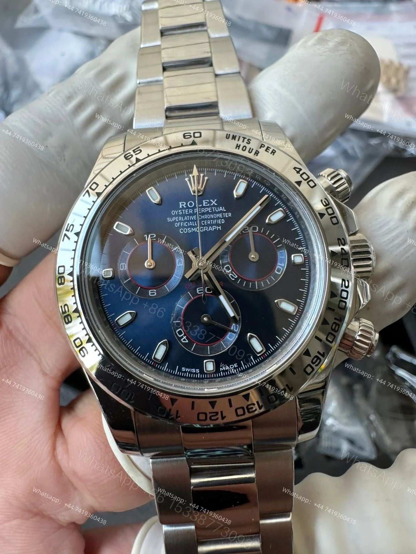 View 8 of Rolex Daytona 1:1 Replica – M116509-0071 Blue Dial Steel Case 4130 Super Clone Watch