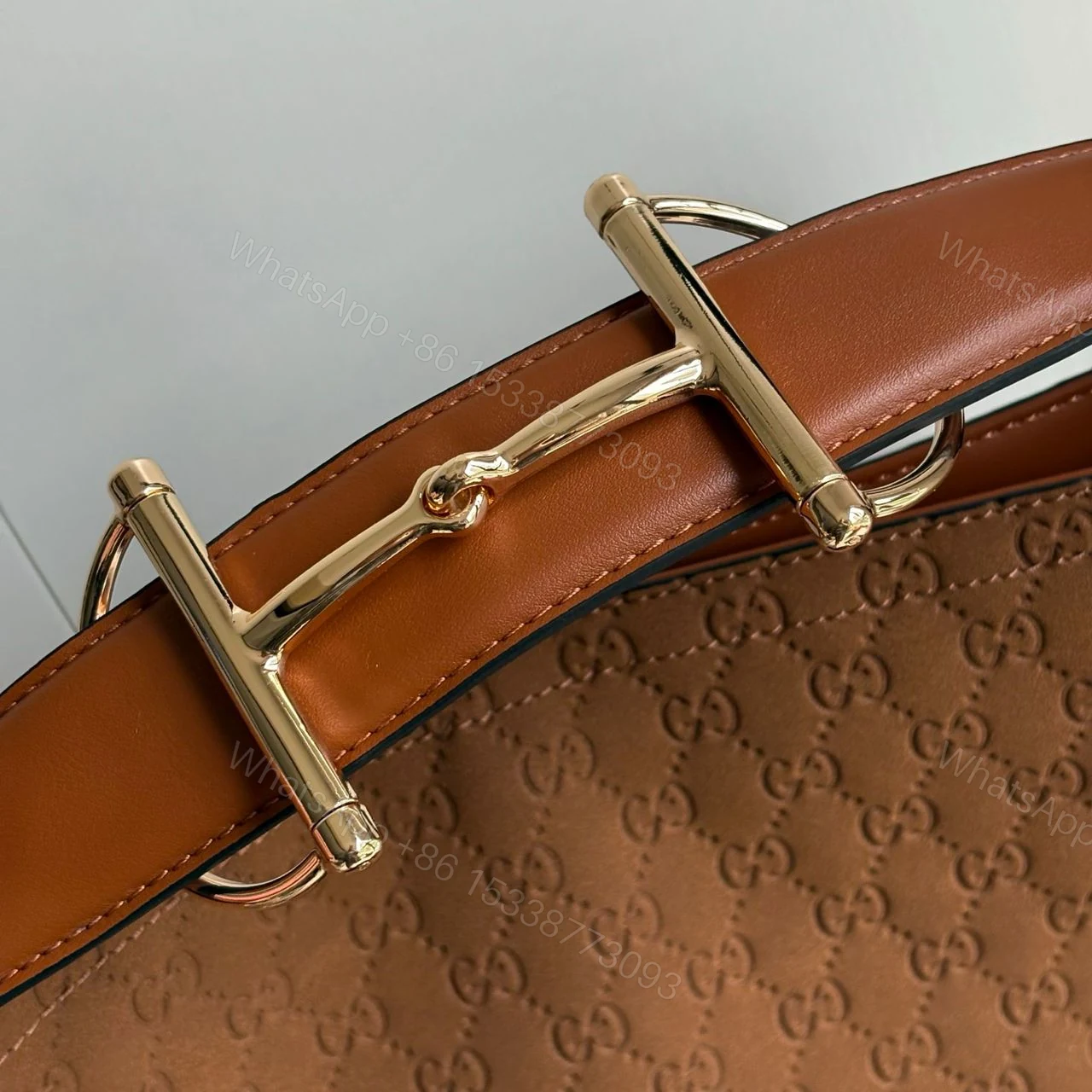 View 3 of Gucci Beatrix Large Tote Bag GG Suede Bottom Brown 40Cm