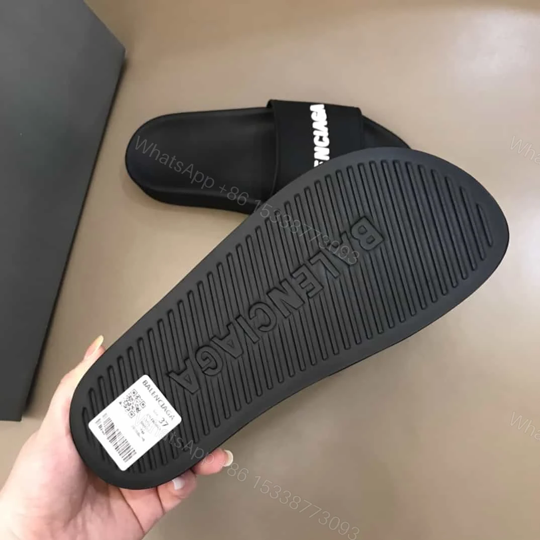 View 3 of BALENCIAGA RUBBER LOGO POOL SLIDE SANDALS – BBS5