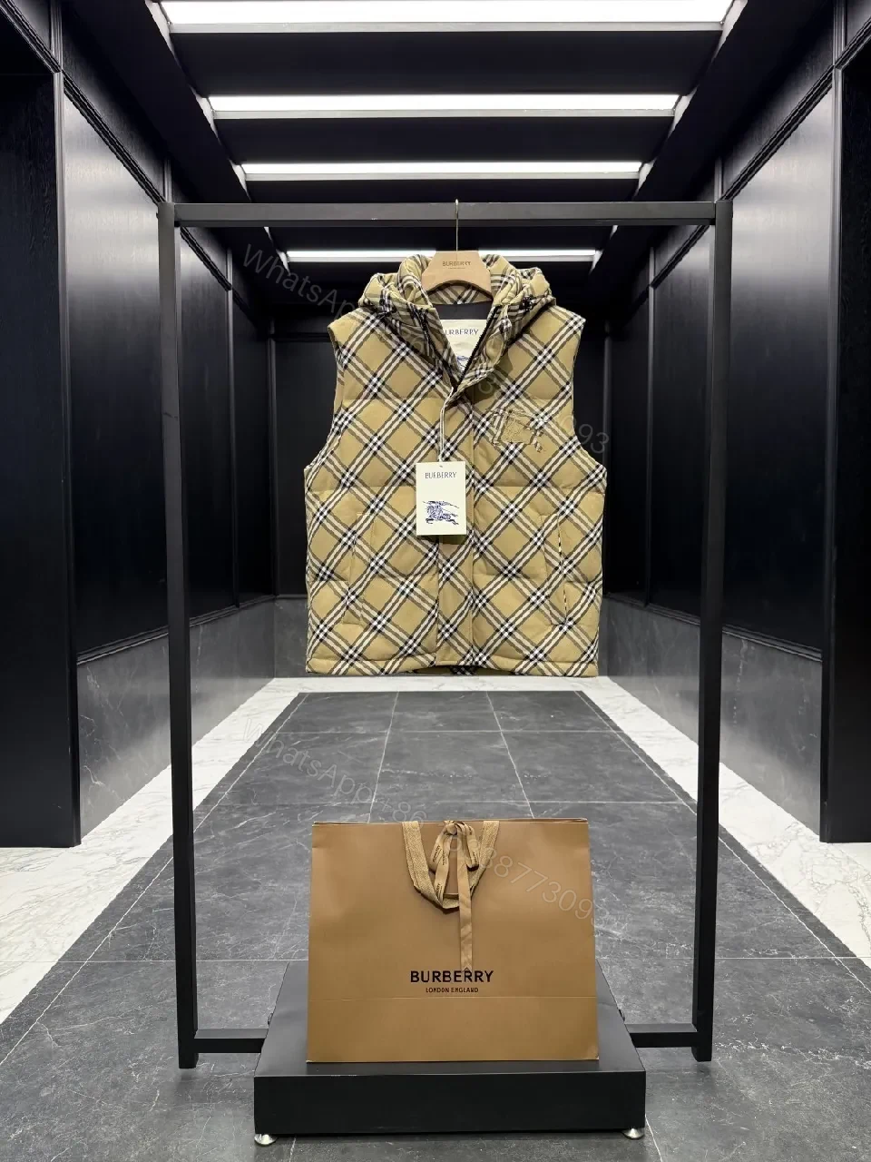 View 2 of Bold Checkered Insulation Vest: Modern Luxe Utility