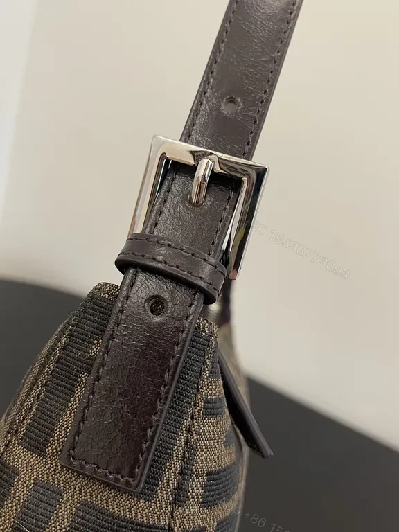 View 2 of Compact Fendi-Inspired Monogram Shoulder Bag: Structured Chic