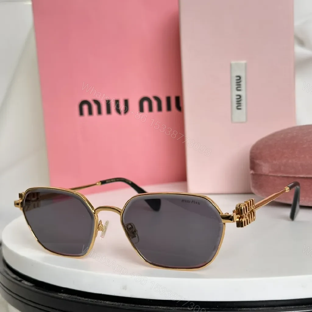 Gold-Tone Hex Sunglasses with Cushioned Nose Pads — view 1