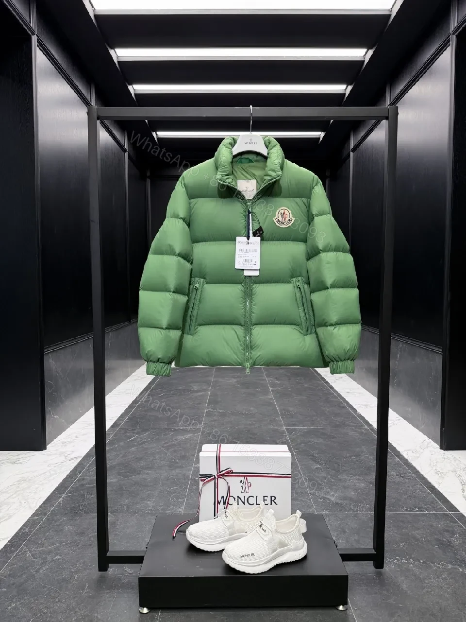 View 2 of Green Puffer Jacket, Premium Quilted, Minimal Logo, Everyday Warmth, Outerwear