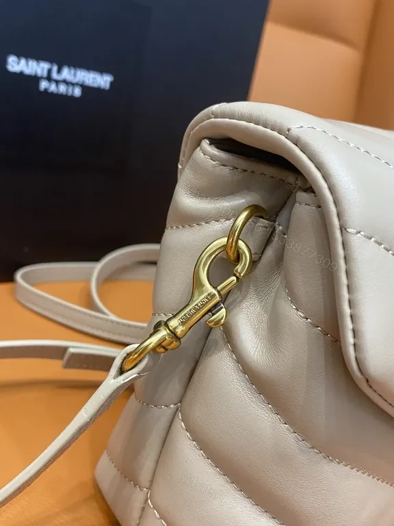View 6 of Taupe Lambskin Chevron-Quilt Shoulder Bag: Discreet Luxury Carry