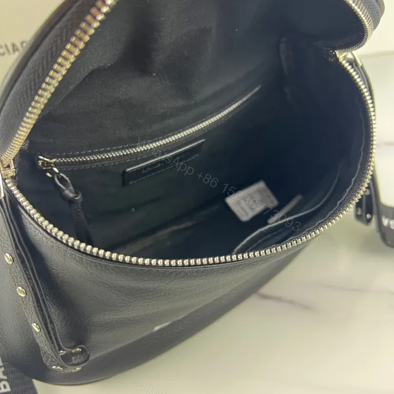 View 8 of Sleek Black Leather Belt Bag â€” Ultra-Compact, Crossbody Luxury
