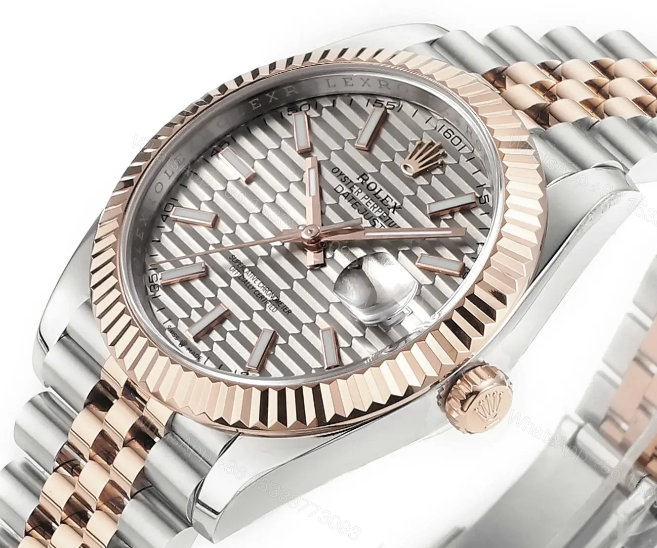 View 4 of WF Factory Clean Factory DDF Classic Silver & Rose Gold Watch