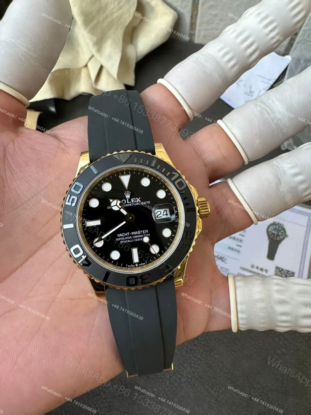 View 7 of Rolex Yacht-Master 226658 1:1 Replica 18K Gold Plated 42MM 3235 Movement Super Clone Watch