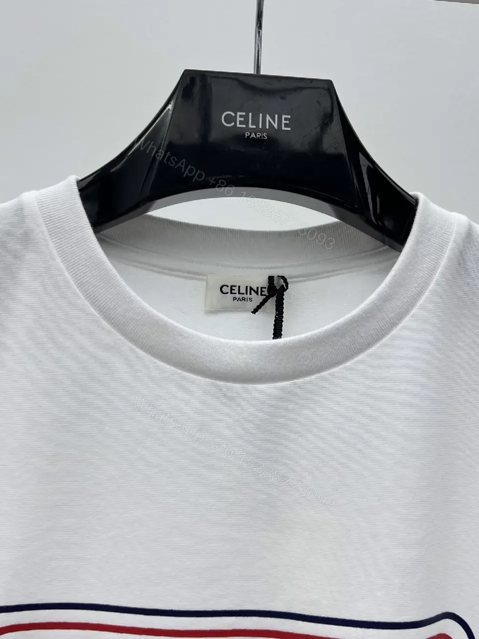 View 2 of White Cotton Luxe Tee, Logo-Front, Casual Luxe T-Shirt