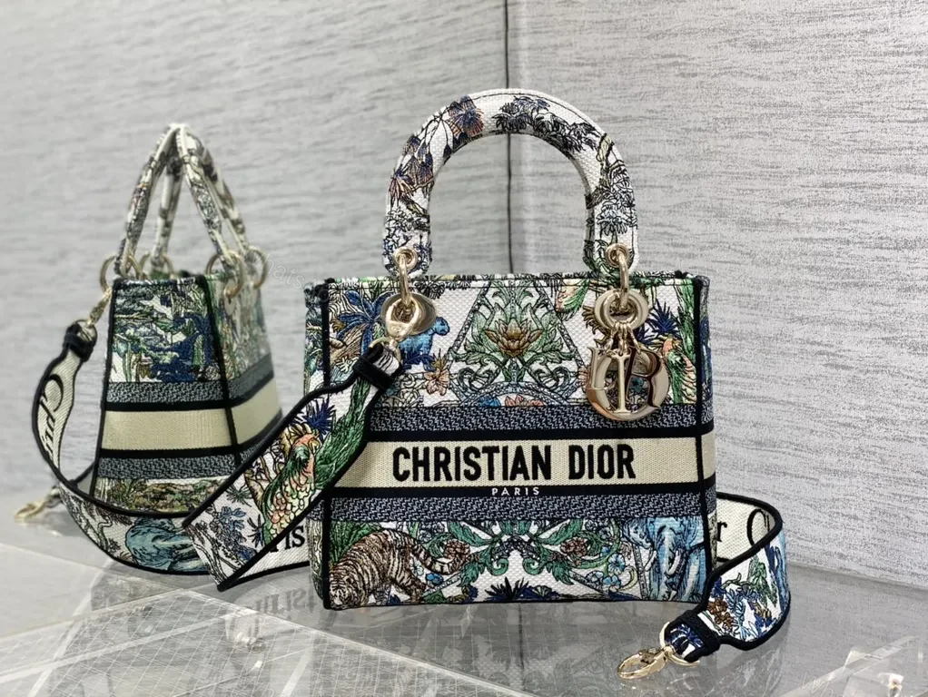View 3 of Emerald Dior Floral Jacquard Satchel â€“ Couture Style Bag