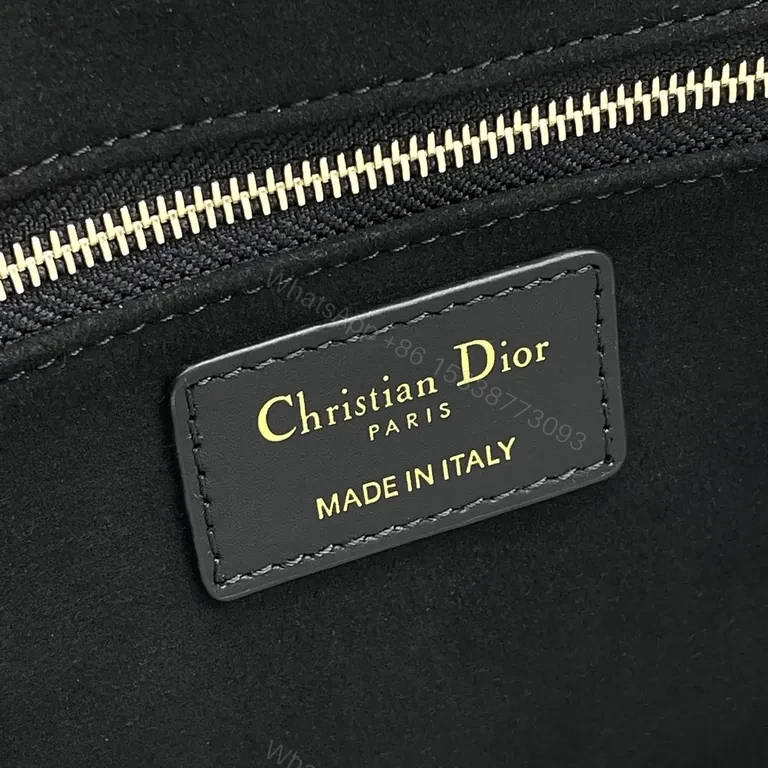 View 3 of Chic Black Quilted Dior-Handbag with Charm