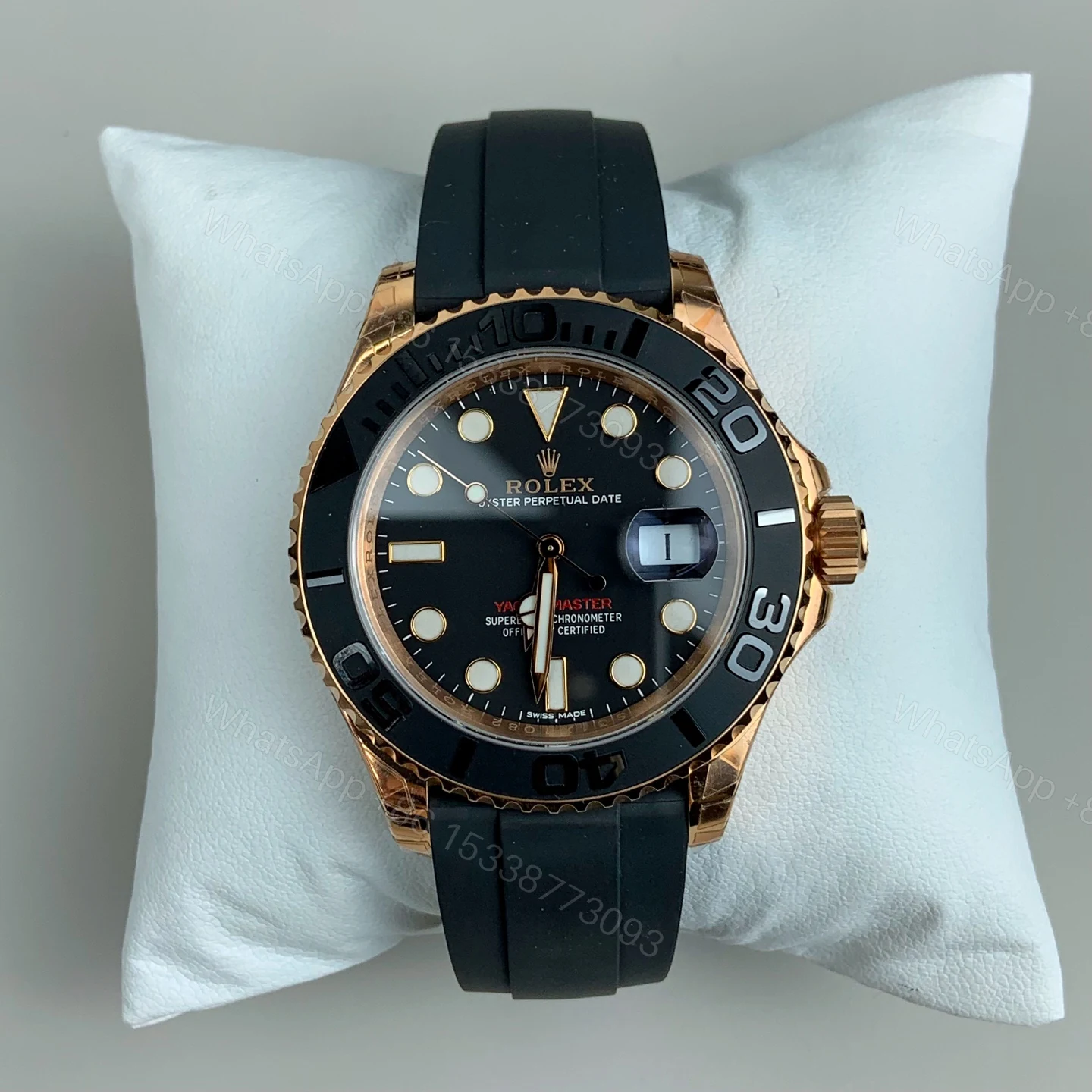 Rolex Yacht-Master 黑盘橡胶带男士机械腕表 高仿复刻 — view 1