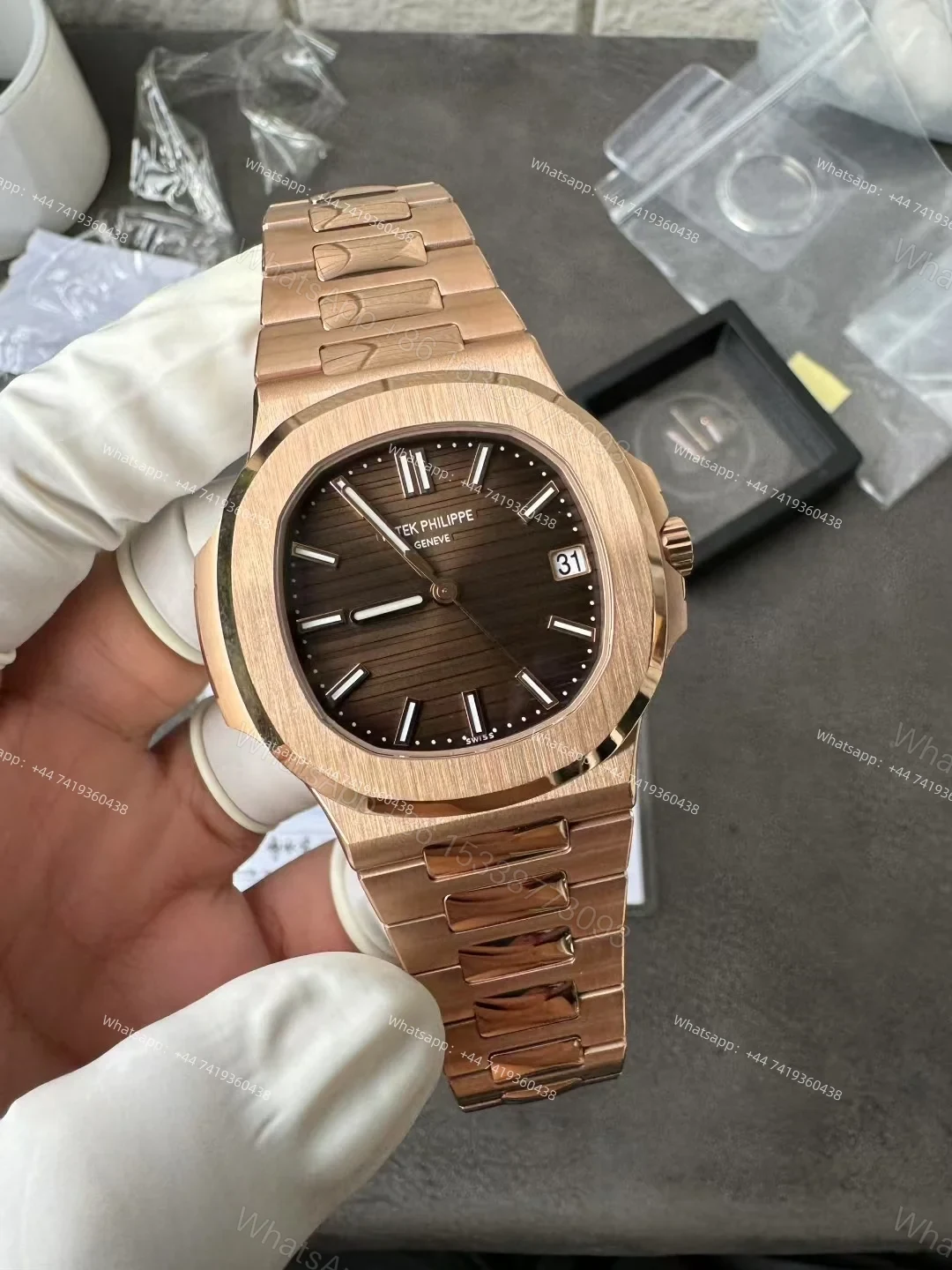 View 9 of Patek Philippe Super Clone Nautilus 5711 Rose Gold Brown Dial 40MM