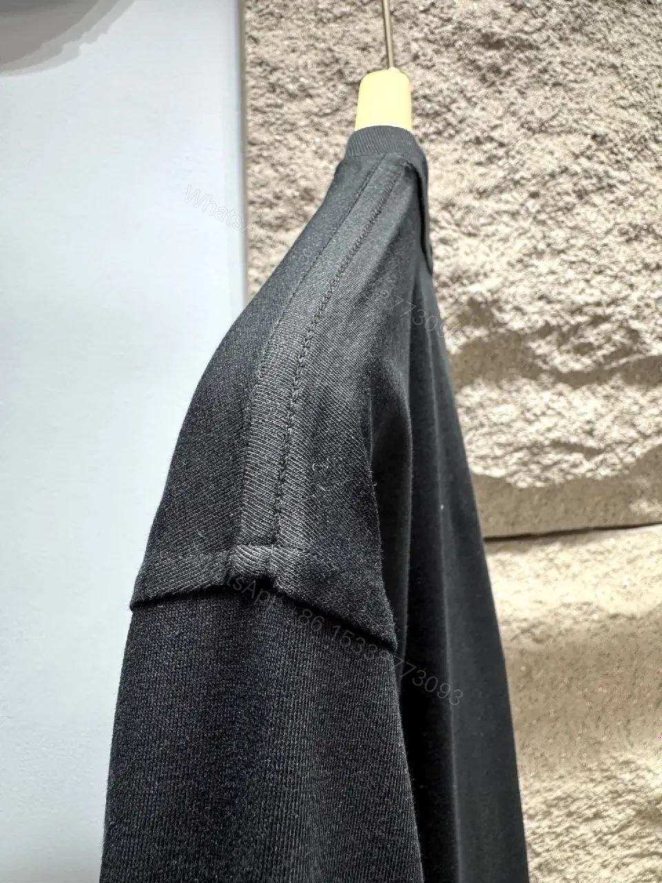 View 3 of Black Texture Logo Tee – Elevated Casual Essential Tee