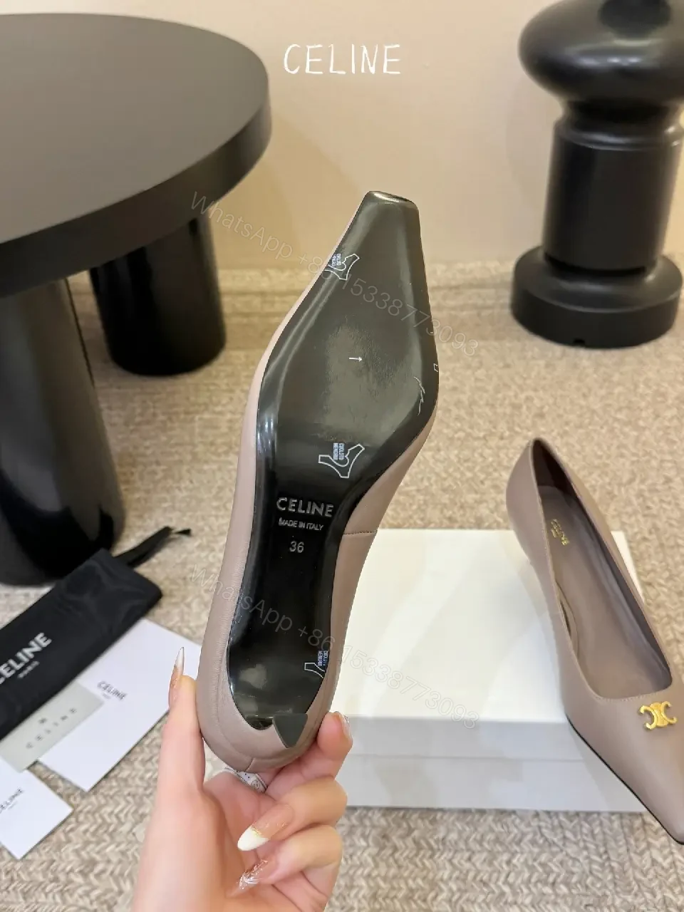 View 7 of Nude Leather Pumps with Gold Hardware – Refined Everyday Style