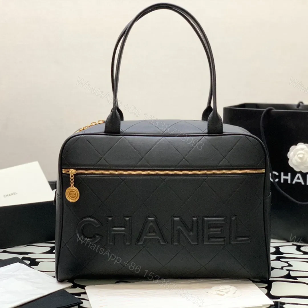 Chanel Shopping Bag Like Auth Handbags Woman’s Braille Pattern 30x45x15cm — view 1