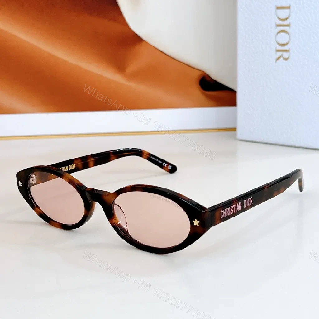 View 6 of Chic Round Sunglasses, Black Acetate, Signature Detailing, UV400 Protection, Sunglasses