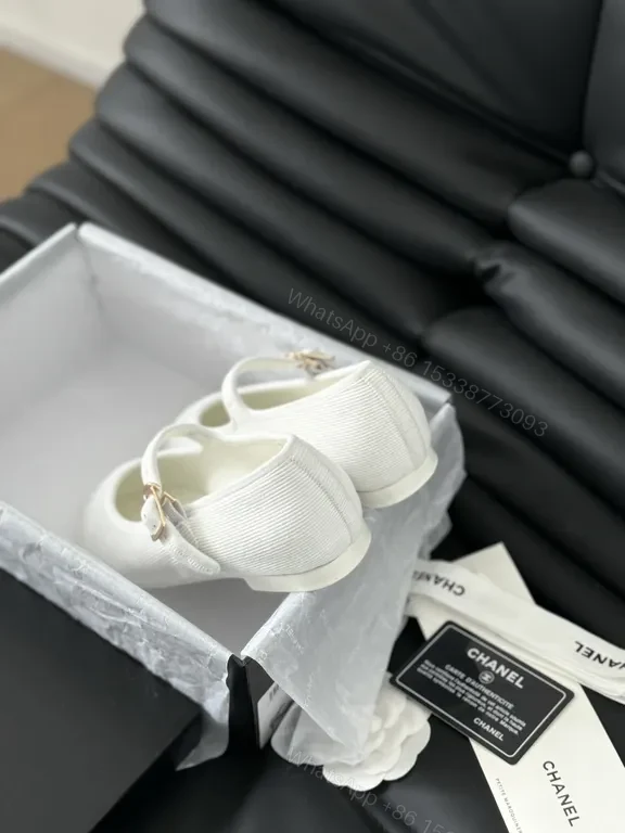 View 6 of Chic White Mary Jane Flats - Signature Logo, All-Day Comfort