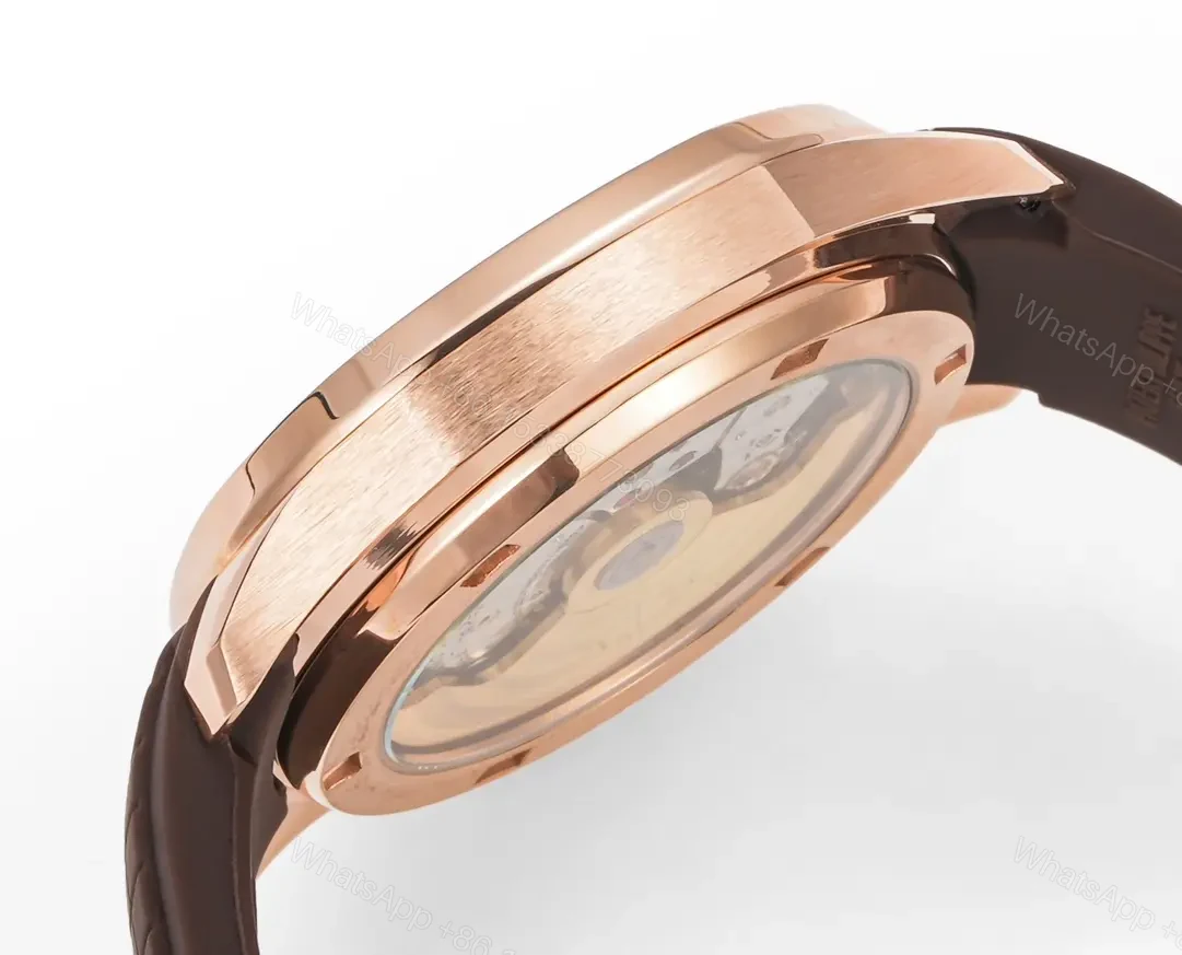View 7 of Patek Philippe Aquanaut Luce 5268 Series Rose Gold Watch with Diamond Bezel Brown Dial and Rubber Strap