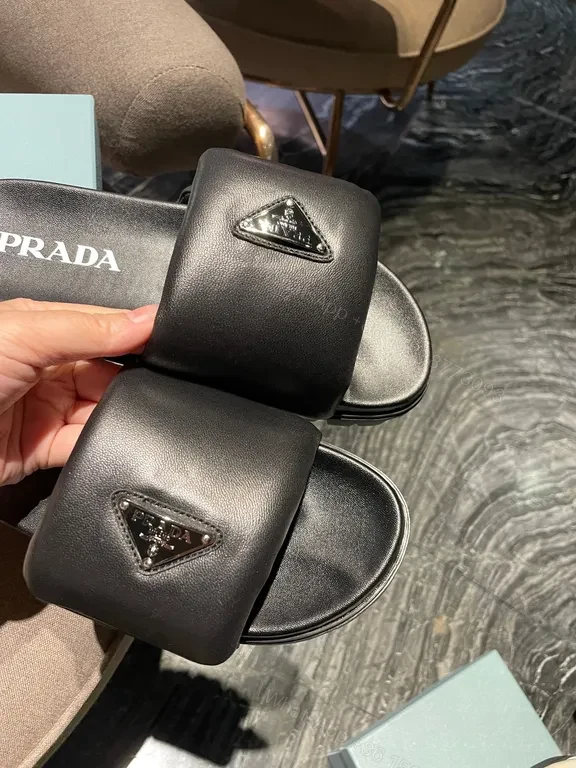 View 8 of Prada Black Leather Slide: Sleek, All-Day Comfort