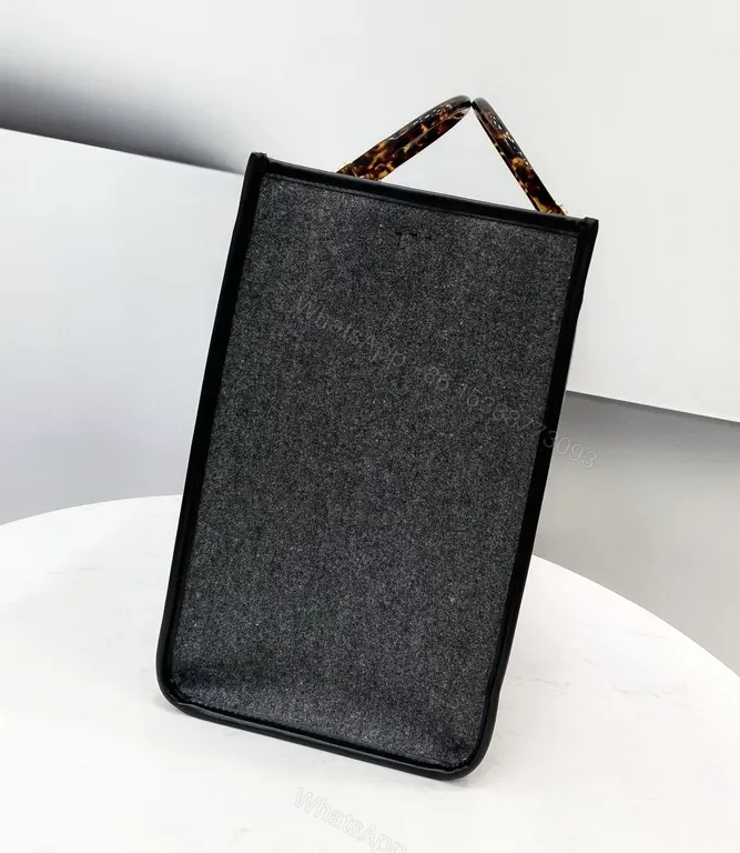 View 7 of Structured Wool-Blend Tote with Fendi-Inspired Accent Tote
