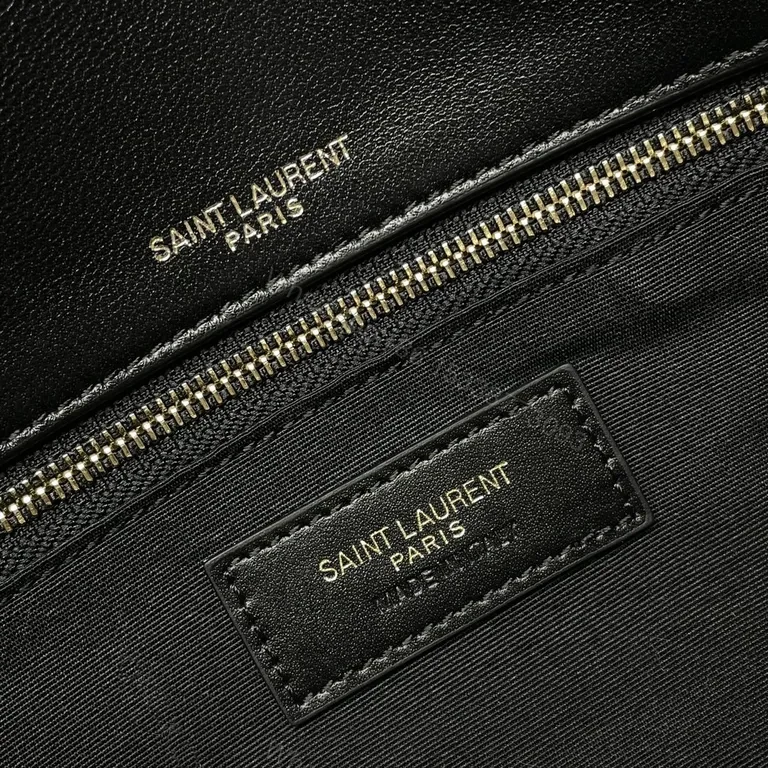 View 5 of Chic Black Leather YSL Tassel Shoulder Bag
