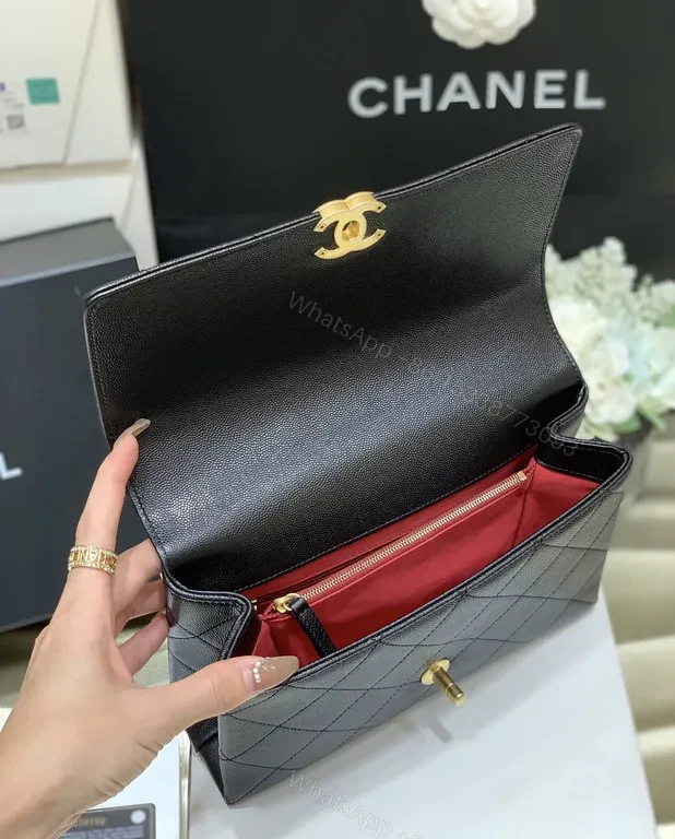 View 7 of Chanel Quilted Black Leather Shoulder Bag with Gold Chain