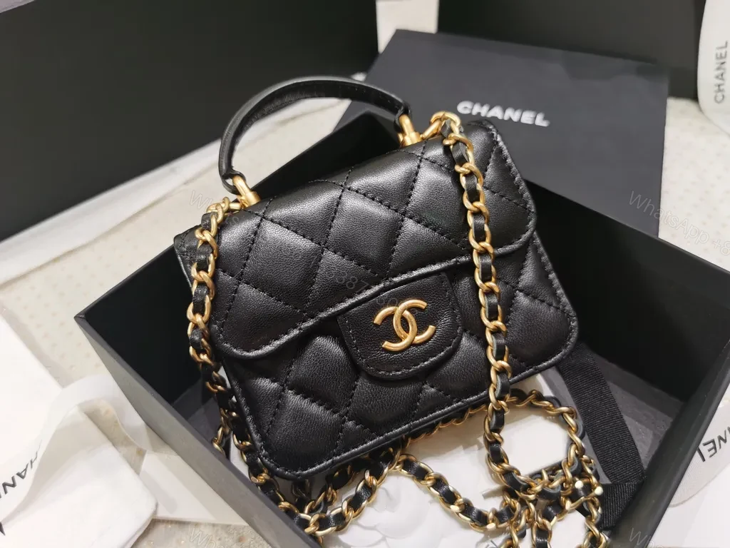View 2 of Chic Quilted Mini Bag with Gold Chain - Compact Luxury