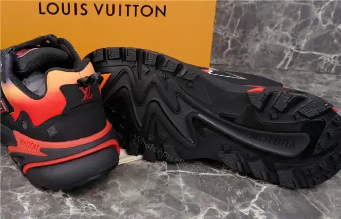 View 8 of LOUIS VUITTON RUNNER TATIC SNEAKERS IN BLACK AND ORANGE – LSVT347