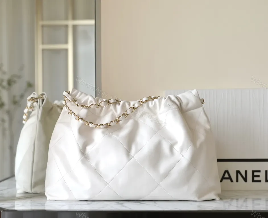 View 3 of White Quilted XL Chain Bag: Modern Luxury Everyday Versatility