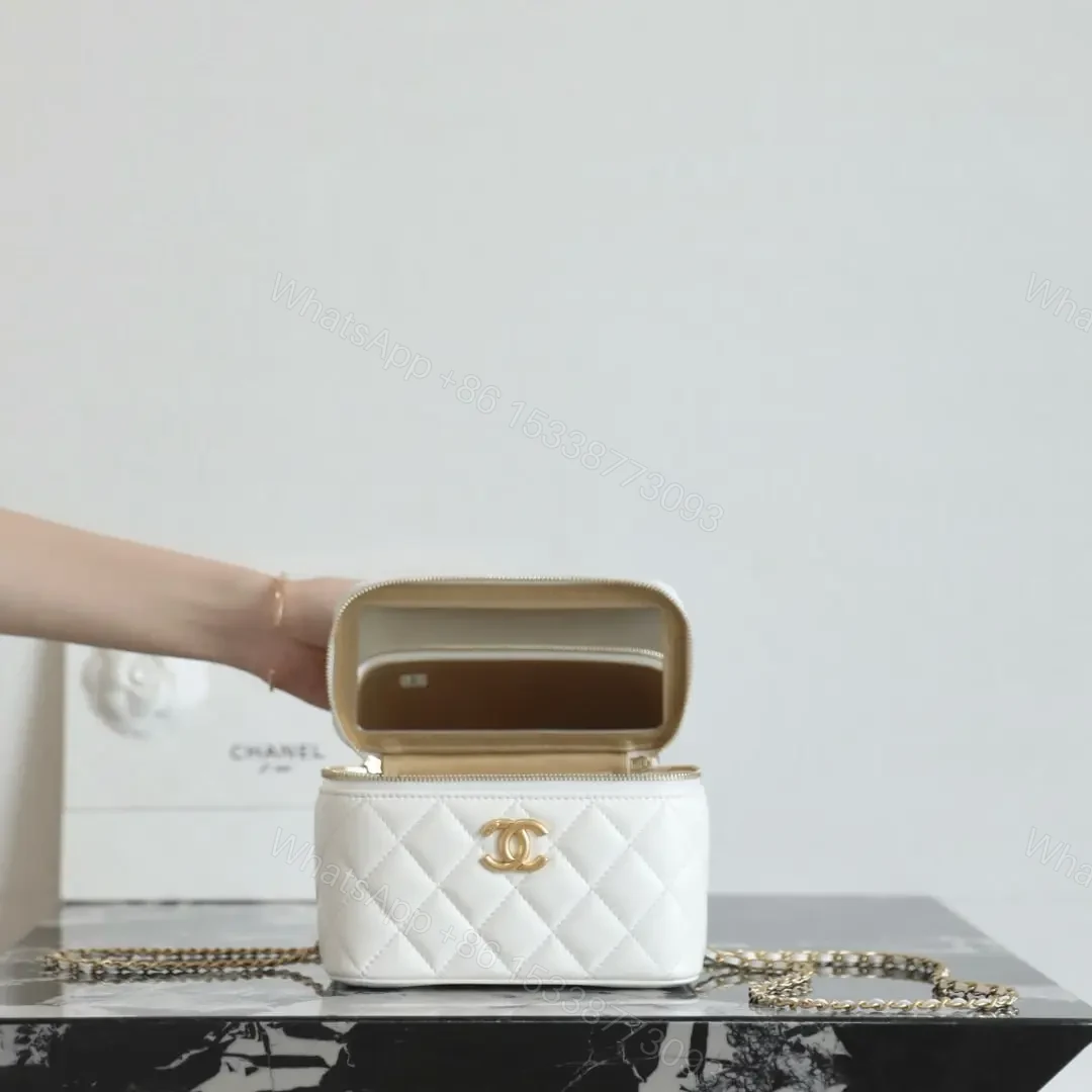 View 14 of 高仿Chanel*24C系列AP3651雙珠鏈條盒子包白色免檢版