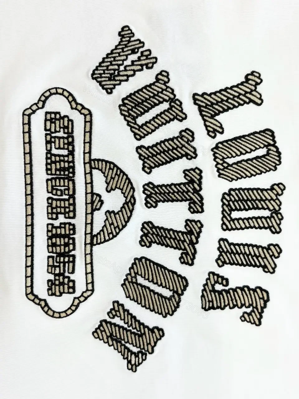 View 10 of White Cotton Structured Polo Tee with Subtle LV Monogram